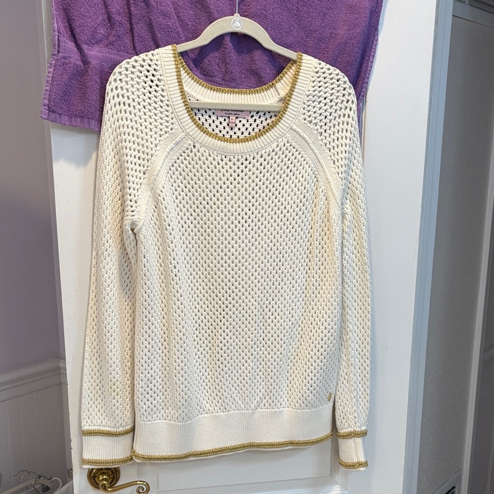 NWT Juicy Couture White and Gold Crew Neck Sweater